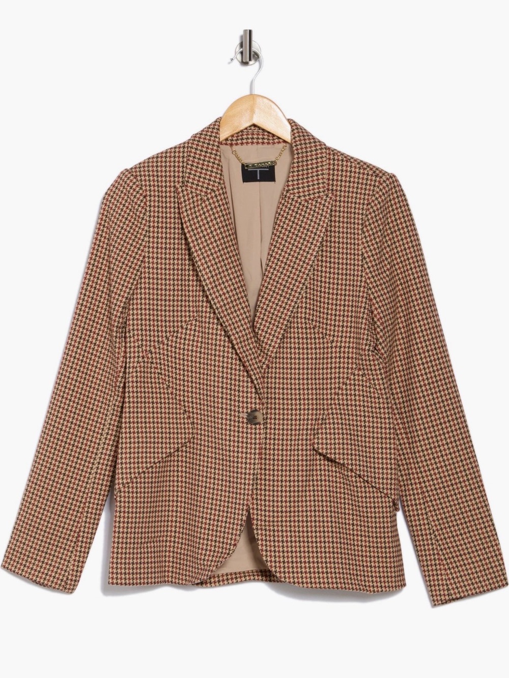 Tahari Single button houndstooth blazer size 6